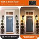 Motion Sensor Outdoor Wall Light Black, Dusk to Dawn Outside Porch Light Fixture Wall Mount, Waterproof Exterior Light Fixture with Seeded Glass, Matte Black Wall Sconce Lantern for House Patio Garage
