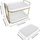CYEAH 2-Tier Cups Mugs Drying Rack with Removable Drain Tray, Multi-Functional Storage Organizer Shelf, Kitchen Countertop Tray for Water Coffee Glass Cup Bowls Food and Seasoning Jar Holder