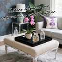 Glossy Black Acrylic Serving Tray with Handles-Butler Trays for Coffee Table, Snacks,Breakfast in Bed, Kitchen Countertop,Vanity,Makeup Organizer,Ottoman (Black, 24x24 Inches)