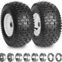 13x5.00-6 nhs Lawn Mower Tire and Wheels Tubeless with 3/4" 5/8" Bearings, 13x5x6 Zero Turn Mower Front Tires for Commercial Grade Lawn 3"-4" Adjustable Centered Hub, 2PCS