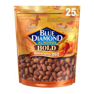 Blue Diamond Almonds Habanero BBQ Flavored Snack Nuts, 25 Oz Resealable Bag (Pack of 1) (EXP 04/03/26)