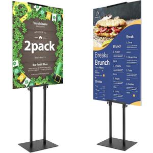 2PACK Poster Stand Adjustable Poster Holder Stand, Foam Board Stand for Display, Heavy Duty Pedestal Sign Holder, Metal Stand for Display Board Up to 83"