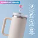 8Pcs B Butterfly Glitter Cap Straw Cover Cap for Stanley Cup 40oz/30oz Accessories, 10mm Reusable Cute Drinking Straw Topper Accessories, Portable Protector Plugs Decorations Gifts for Party Favors