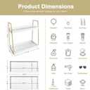 Forbena Bathroom Organizer Countertop, Counter Organizer for Bathroom Decor, Wooden Sink Shelf for Vanity Storage, Makeup Tray for Perfume Skincare Bedroom Kitchen Corner (2 Tier, White and Gold)