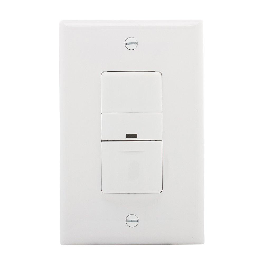 Eaton VS306U-W 600-Watt 120V Wall Mount Occupancy/Vacancy Sensor Without Wallplate, White