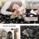 RELEANY Washable Area Rug, 7'x10', Black/Neutral
