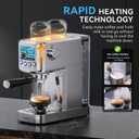 XIXUBX Espresso Machine 20 Bar with Milk Frother, Stainless Steel Coffee Maker with 42 oz Removable Water Tank for Cappuccino, Latte&Cold Brew, Home&Office, Silver