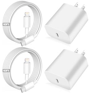 iPhone Fast Charger,Apple Charger Super Quick iPhone Charger Fast Charging,2Pack 10FT Long Type-C to Lightning Cable Cord USB C Wall Charger Block Adapter for iPhone 14 13 12 11/13Pro Max/12Mini/XS/XR