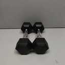 Hex Dumbbells Rubber Coated Cast Iron Hex Black Dumbbell Free Weights for Exercises 7.5 Pounds/ Pair