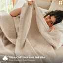 Bedsure 100% Cotton Muslin Blanket 8-Layer Queen, Breathable & Substantial Oeko TEX Gauze Bedding, PureWoven All-Season Moisture-Wicking Comfort, Softens After Wash, Linen Beige, 90"x90"