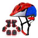 Atphfety Kids Helmet Set,Toddler Helmet for Boys Girls Age 58 with Knee Elbow Pads Wrist Guards for Bike Skating Skateboard Cycling Scooter Rollerblading (S:50 cm  54cm/19.721.2 inch, Spider)