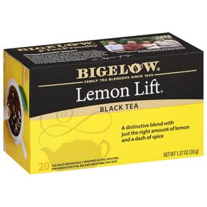 Bigelow Tea Lemon Lift Black Teabags Box, Caffeinated, 20 Count, Pack of 6, BB 07/2028