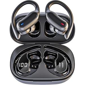 Wireless Earbuds, Bluetooth 5.4 Headphones, True Wireless Stereo Sound Earphones with Noise Cancelling Mic, Fast Charging, IPX7 Waterproof, Comfort Fit Ear Buds for Sports/ Workouts/ Travel (Deep Black)