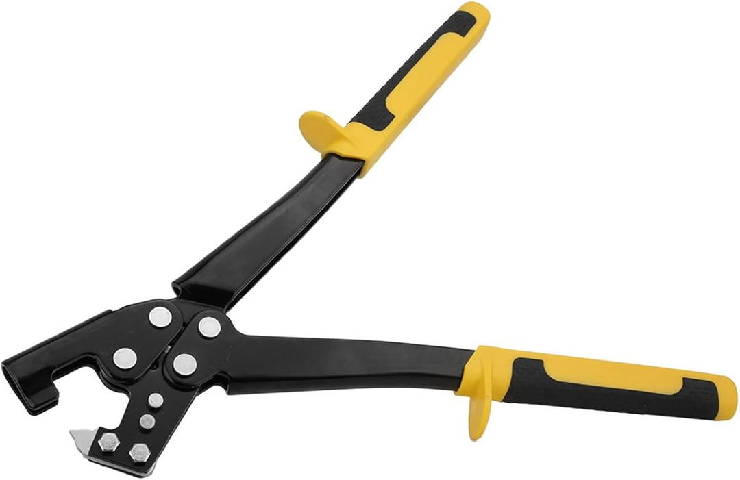 Handle Stud Crimper, Light Steel Keel Fixed Punching Pliers with Non Slip Handle High Hardness Steel Stud Punch Lock Framing Fastening Crimping Single Hand Tool