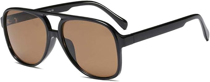 Freckles Mark Vintage Retro 70s Sunglasses for Women Men Classic Large Square Aviator Trendy Glasses (Dark Brown, Millimeters, 60)