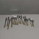 Gold Silverware Set, 20 Piece Stainless Steel Golden Flatware Set for 4, Silver Tableware Set with 24K Gold-Plated Trim, Eating Utensils, Great for Family Gatherings & Daily Use (Prestige)