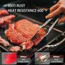 Tongs For Cooking - Heat Resistant 600 Degrees Stainless Steel Kitchen Tong, Heavy Duty Metal Locking Tongs - For Food,Salad, grilling, BBQ 7",9" & 12 inch, set of 3 Dishwasher Safe Blue