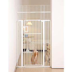 No Pawblems 71" Extra Tall Pet Gate, 29"-43" Wide Pressure Mounted, White