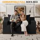 Erament Loveseat Boneless Convertible Sofa Bed, Folding Floor Futon Sleeper Sofa Couch Bed- Boneless Foldable Couch, Corduroy Pull Out Sofa Bed with 2 Pillows for Living Room & Bedroom, 54''