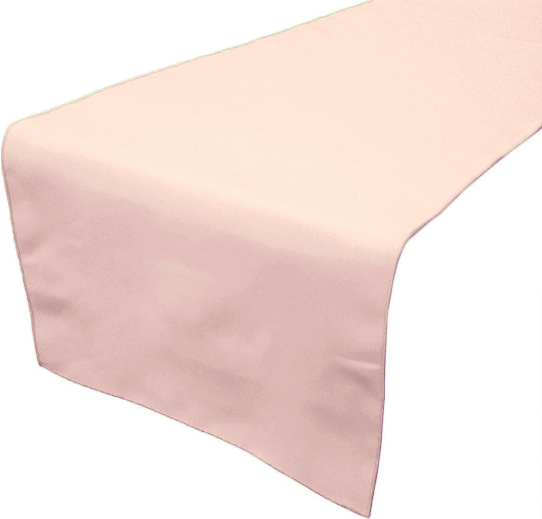 Zen Creative Designs Solid Poplin Table Runner Kitchen Picnic Party Venue Table Decor (24" by 60", Blush)