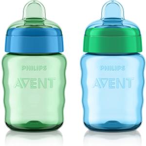 Philips AVENT My Easy Sippy Cup with Soft Spout and Spill-Proof Design, Blue/Green, 9oz, 2pk, SCF553/25