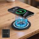 2 x 15W Fast Wireless Charging Station Pad Compatible with iPhone 16/16e/16 Pro/16 Pro Max 16 15 14 13 12 11 Series Samsung Galaxy S25 S24 S23 S22 S21 Note 20 (Desk Magnetic Wireless Charging)