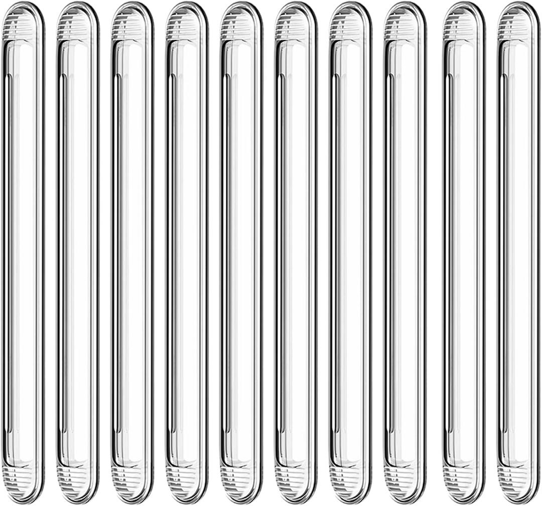 Clear Furniture Bumpers, Silicone Rubber Wall Protector from Chair Back, Adhesive Shower Door Bumpers for Cabinet Car Door Drawer Toilet Lid (10 Long)