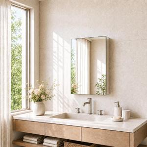 Bathroom Medicine Cabinet, 14x18 in Wall-mounted Medicine Cabinet Organizer