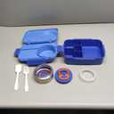 DaCool Lunch Box for Kids with 5oz Soup Food Thermo for Hot Food Kids Bento Box 1500ml Leakproof Lunch Box for kids Teens Boys Lunchbox with Fork Spoon for Dining Out Work School, Blue