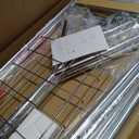 Heavy Duty Clothes Rack for Hanging Clothes, Double Rods Clothing Rack with Lockable Wheels, Rolling Garment Racks with Shelf, Easy to Assemble, Silver