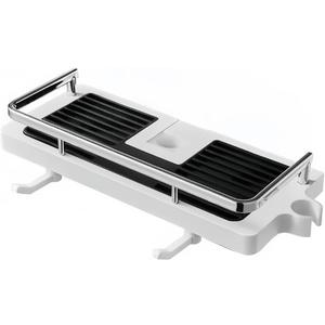 2 x Shower box waterproof bathroom tray support with hook storage rack suitable for shower and dormitory use.