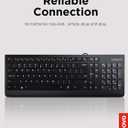 Lenovo 300 USB Keyboard, Wired, Adjustable Tilt, Ergonomic, Windows 7/8/10, GX30M39655, Black