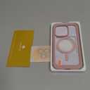 Miracase Magnetic for iPhone 15 Pro Case [Compatible with MagSafe] Full-Body Phone case with Built-in Glass Screen Protector& Camera Protector, Military Drop Proof 15 Pro Cover, Magnetic Pink