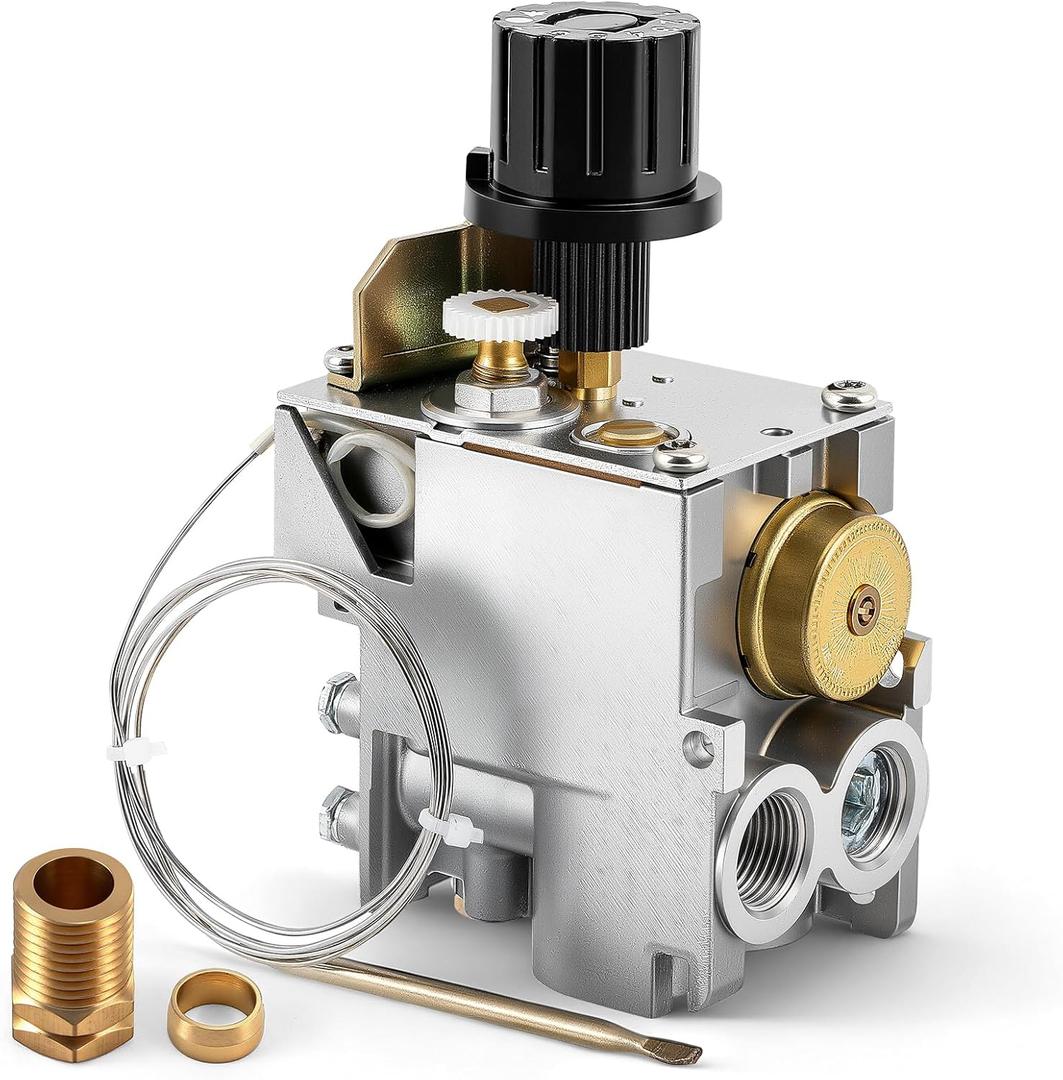 098237-08 Gas Control Valve Replacement for SIT 630 Eurosit 630  Compatible with 0630545 Fits NG & LP Vent-Free Fireplaces Boilers Heaters Log Sets  Single Knob Thermostatic Control