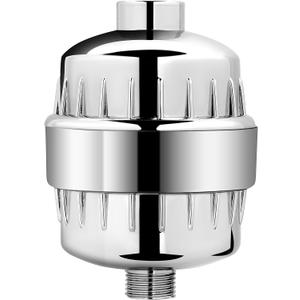 AquaBliss High Output Universal Shower Filter with Replaceable Multi-Stage Filter Cartridge  Transform Itching, Eczema & Acne into Glowing Hair, Nails & Skin Fast - Chrome (SF220)