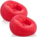 Realspring Inflatable Sofa Bean Bag Lounge Chair Lazy Sofa Folding Portable Chair for Living Room Bedroom Balcony Reading Room (Black 1 Piece)