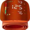 Wrist Blood Pressure Monitor with Led Touch Screen -Adjustable Wrist Blood Pressure Cuff from 5.1 inches to 9.3 inches,Rechargeable Wrist bp Monitor with 99x2 Reading Memory and Carrying Case(Orange)