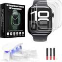 UV Tempered Glass Screen Protector for Apple Watch Series 11/10 46mm,Tempered Glass Curved Full Coverage Watch Screen Protector, Bubble Free for iWatch 11/10 46mm (3 Pack)