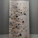 Abstract Floral Canvas Wall Art Grey Cream White Grass Flowers Canvas Pictures Modern Landscape Painting Botanic Artwork for Living Room Bedroom Kitchen Office Wall Decor Ready to Hang 20" x 40"