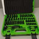 SWANLAKE 1/4" Drive Impact Socket Set, 56-Piece Standard SAE (5/32 to 9/16 inch) and Metric (4-15mm) Size, 6 Point, Cr-V, 1/4-Inch Drive Ratchet Handle, Drive Extension Bar, Impact Universal Joint