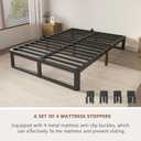 ZTH Full Size Bed Frame 12 Inch, Metal Full Bed Frame No Box Spring Needed, Heavy Duty Steel Support, Storage Space, Headboard Compatible, Easy Assembly, Noiseless, Rounded Legs, Black