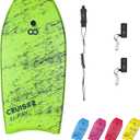WOOWAVE Bodyboard 41-inch Super Lightweight Body Board with Coiled Wrist Leash, Swim Fin Tethers, EPS Core and Slick Bottom, Perfect Surfing for Kids Teens and Adults
