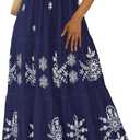 PRETTYGARDEN Summer Dresses for Women 2026 Floral Boho Maxi Spring Casual Short Sleeve V Neck Elastic Waist Dress Pockets