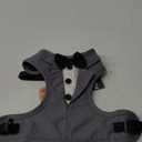 Kuoser Tuxedo Dog Harness, Adjustable No Pull for Small Medium Dogs, Wedding Suit with Bow Tie Party Costume, Gray M