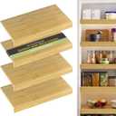 Bamboo Wire Shelf Covers, 30" W x 16" D, 4-Pack, Natural