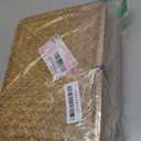 Tea Bag/Sugar Packet Holder, Coffee Station Condiment Organizer, Seagrass Storage Basket, Wicker Rattan Divided Basket Organizer for Drawer/Shelf/Countertop