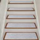 Stair Treads Non Slip for Wooden Steps Indoor, 15 Pack 9" X 28" Carpet Runners for Wood Stairs with Self-Adhesive Backing, Stickiness Stair Rugs for Kids Elders and Dogs, Diamond Light Grey