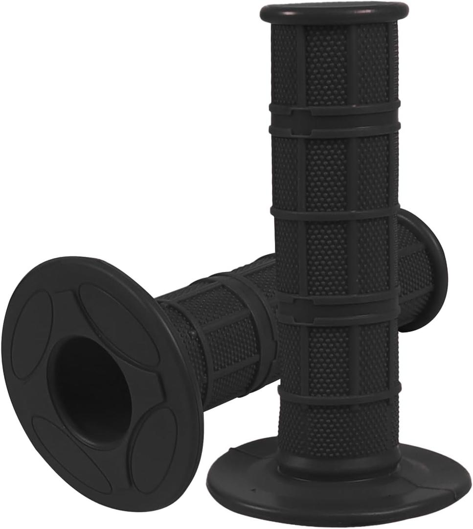 2PCS Non-Slip Rubber Motorcycle Handlebar Grips, Universal Fit for Motorcycle, Dirt Bike, ATV, Powersports Accessories (Black)