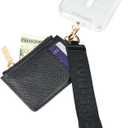Case-Mate Phone Charm w/Detachable Keychain Wallet (Card Holder) - Anti Theft Phone Strap - Hands-Free iPhone Wrist Strap for Women - Keychain Wristlet Wallet - Black