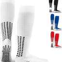 LUX Anti Slip Soccer Knee Socks,Non Slip Football/Basketball/Hockey Sports Grip Socks
